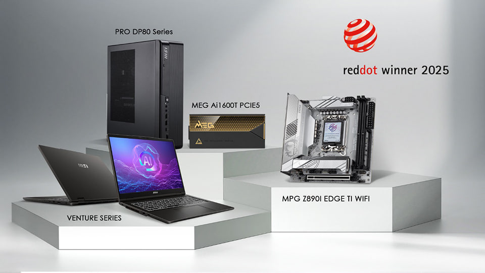 کسب جوایز متعدد Red Dot 2025 توسط MSI